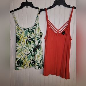 Torrid two top bundle, sz 1X, orange strappy cami & tropical cami